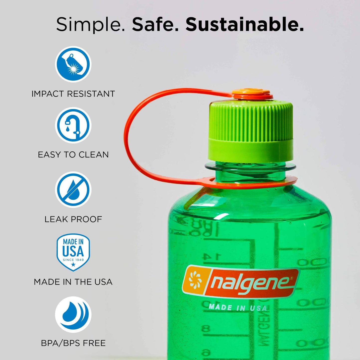 Nalgene Tritan Narrow Mouth BPA-Free Water Bottle, Sufer, 32 oz