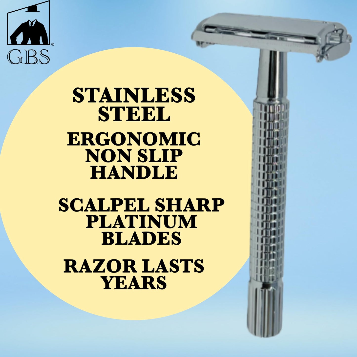 GENTS Men's Grooming Shaving Kit - Butterfly DE Safety Razor, Badger Bristles Brush, Chrome Shaving Soap Bowl, Shaving Soap, Brush and Razor Stand Beauty and Personal Care G.B.S