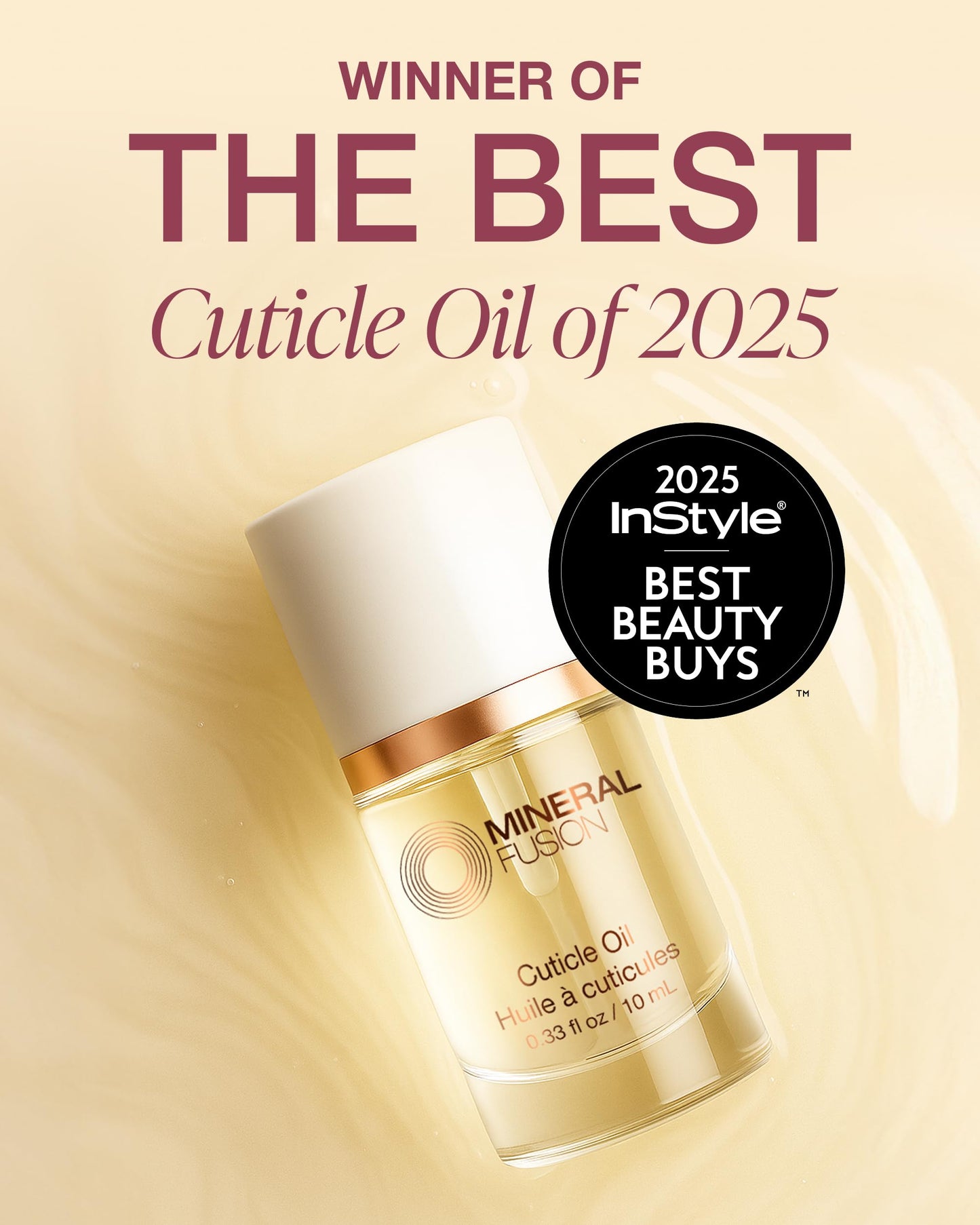 Mineral Fusion Cuticle Oil Nail Treatment - Natural Moisturizer with Vitamin E and Sweet Almond Oil - Softens & Protects Cuticles - Vegan, 99%