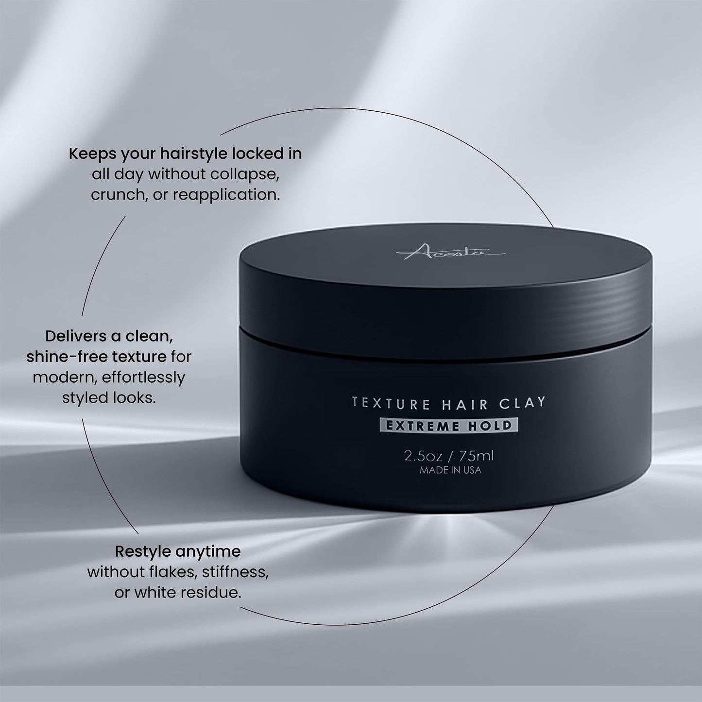 Alex Costa Hair Clay for Men by Forte Series Extreme Hold Men's with Natural Ingredients to Add Texture, Volume and Definition to Thick/Coarse Hair