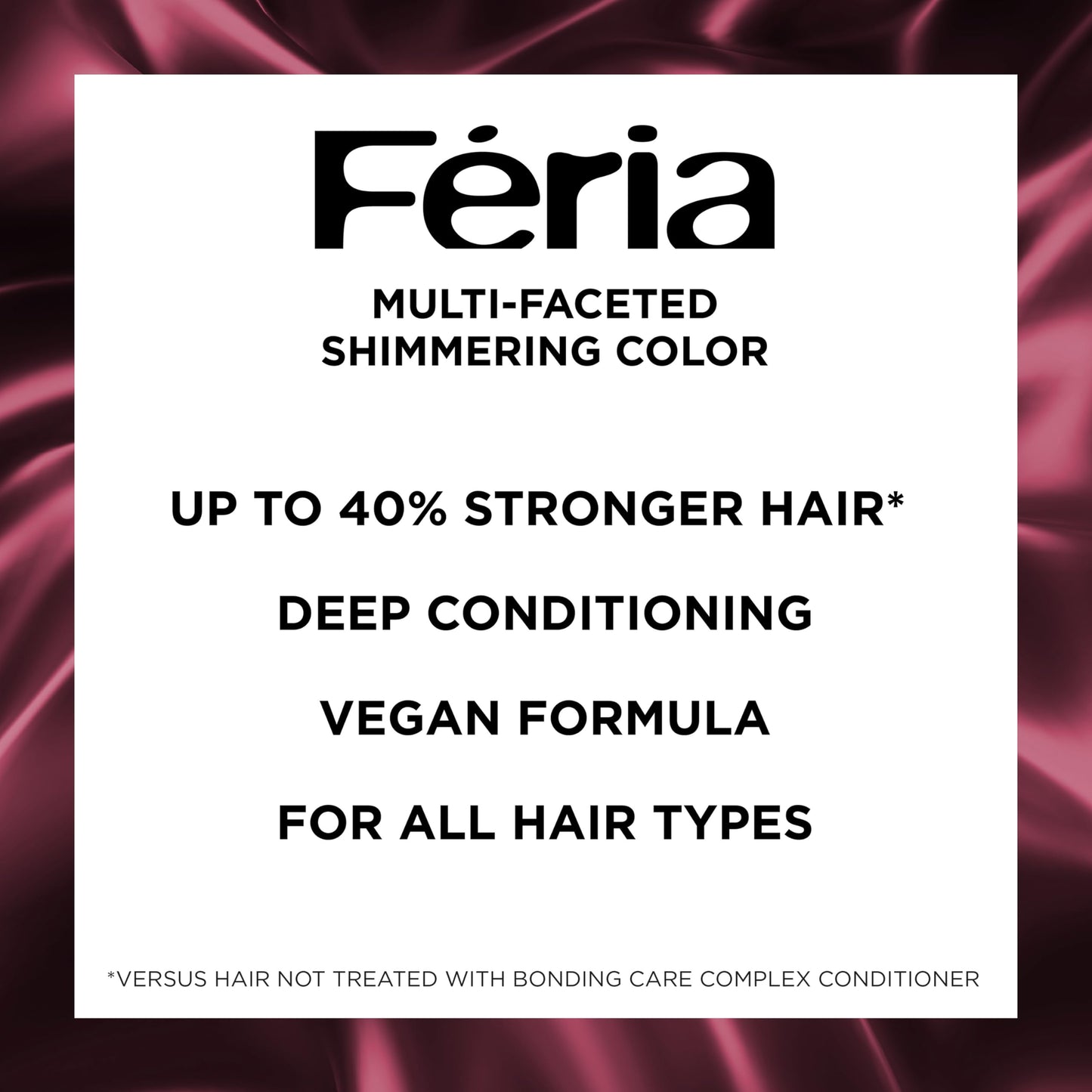 L’Oreal Paris Feria Multi-Faceted Shimmering Permanent Hair Color, High Intensity Hair Dye for 3X Highlights, 42 Burgundy Blush, 1 Hair Dye Kit