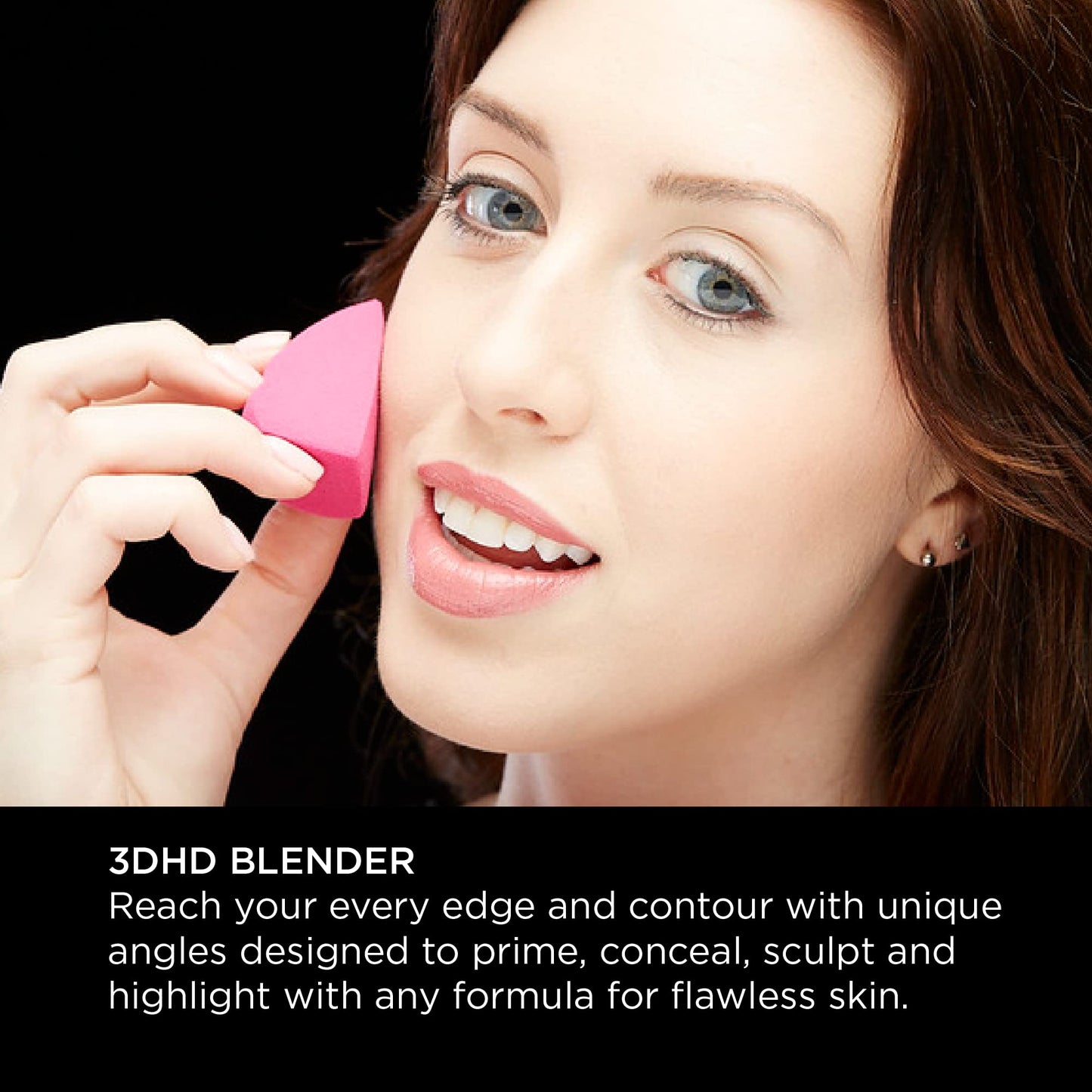 Sigma Beauty 3DHD Makeup Blender | Professional Makeup Sponge with Angled Edges | Prime, Conceal, Sculpt & Highlight | Vegan, Cruelty Free, Pink