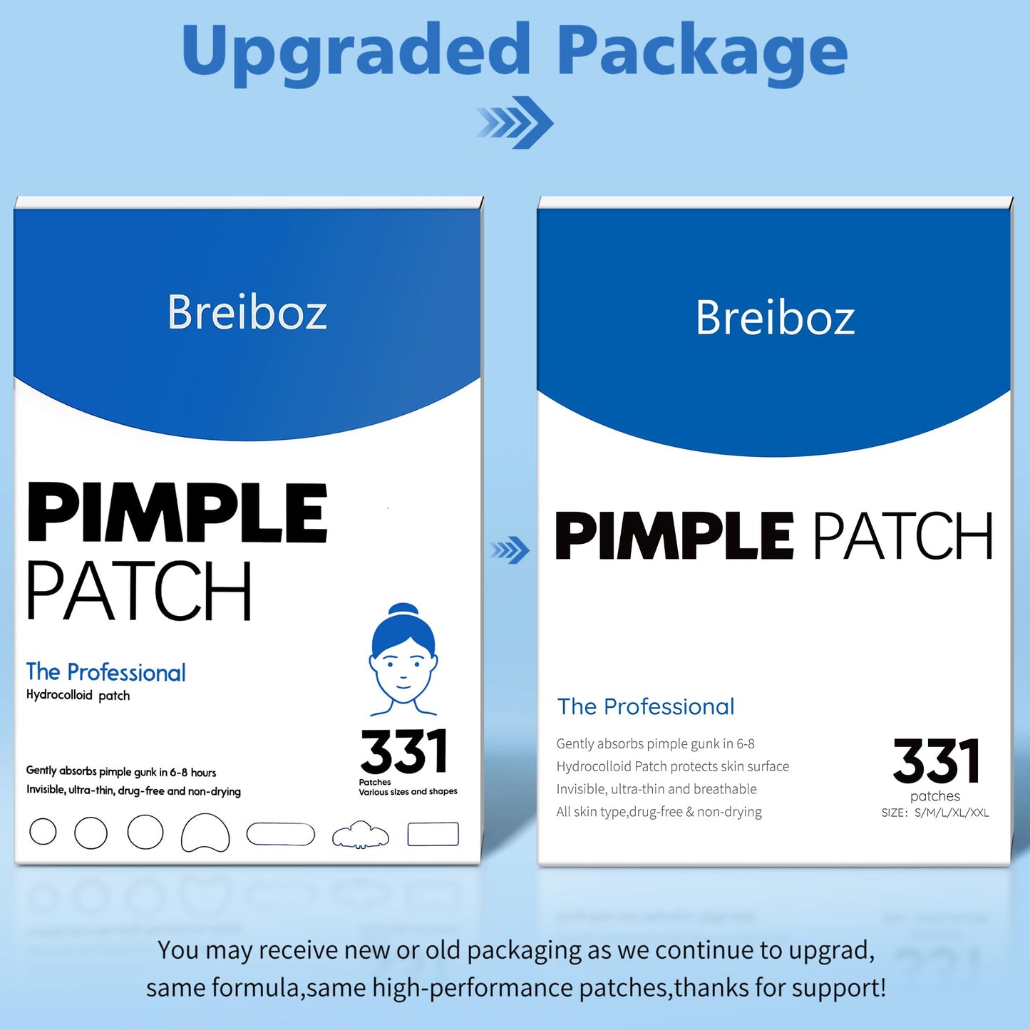 Pimple Patches for Face & Body,331 Patches Variety Pack w/ Large Sizes,Invisible Hydrocolloid Acne Patch with Tea Tree Oil & Salicylic Acid,Overnight