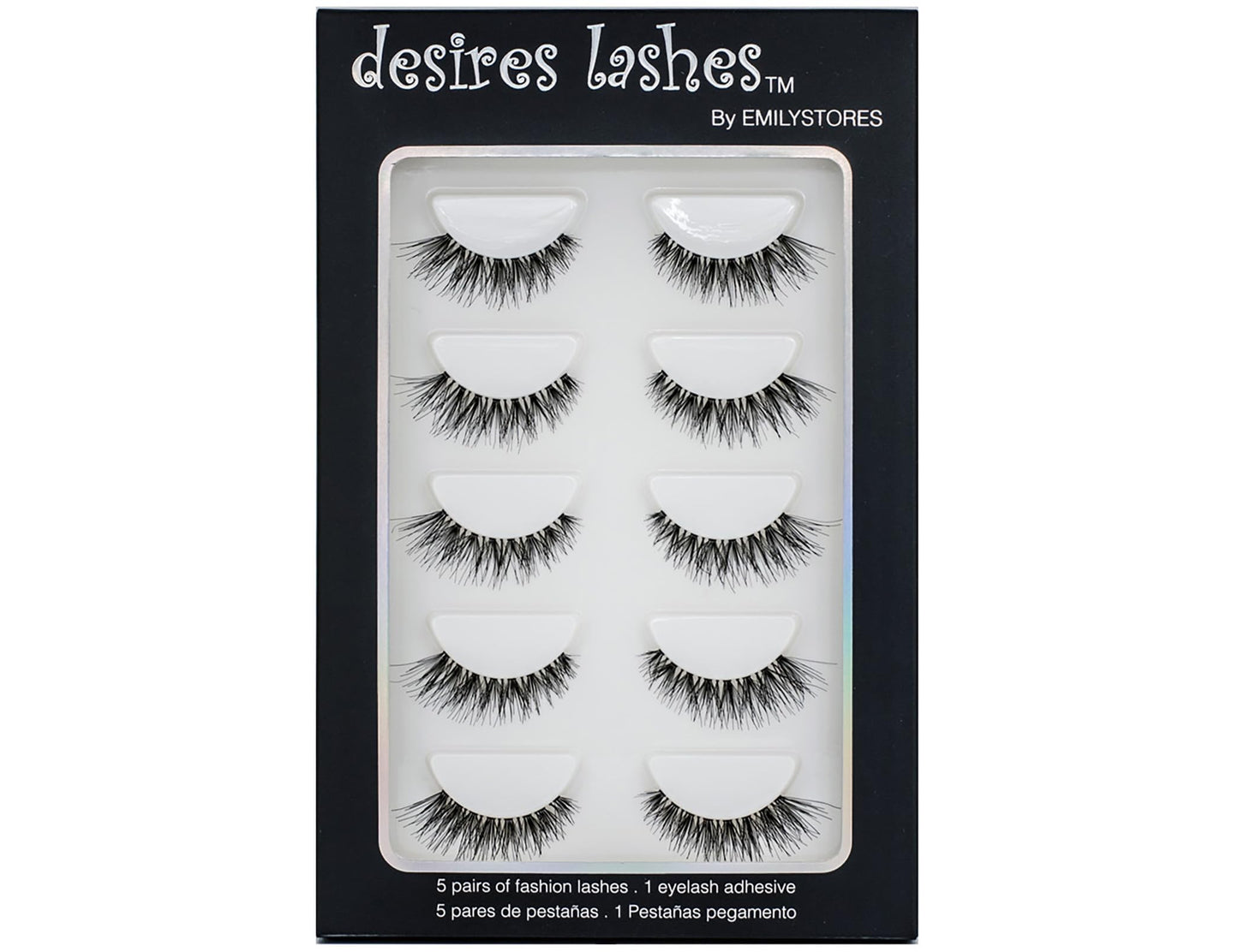 DESIRES LASHES Multipack Demi Wispies Fake Eyelashes 5Pairs Per Kits, 01 Monday