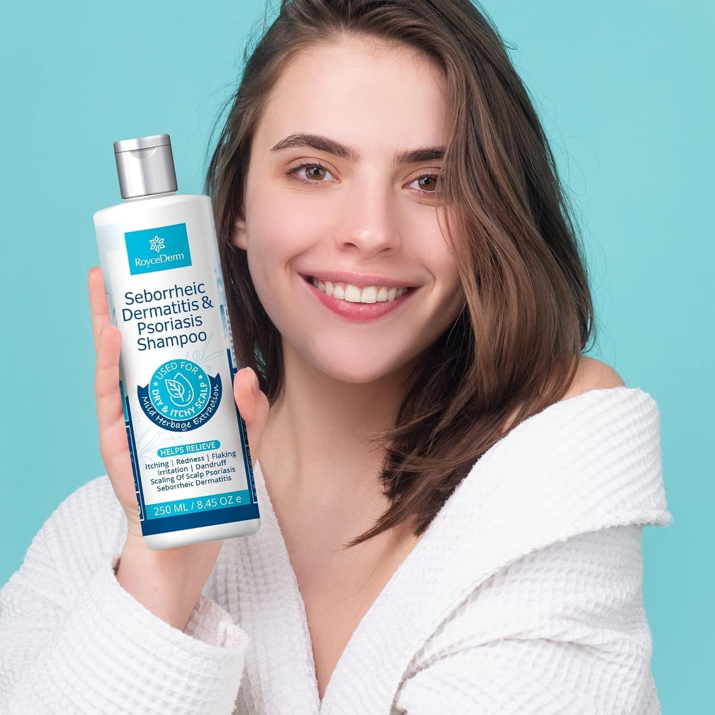 Roycederm Seborrheic Dermatitis & Psoriasis Shampoo for Dandruff - Helps Relieve Itching, Flaking & Scaling, Dry Itchy Scalp - 2 Pack