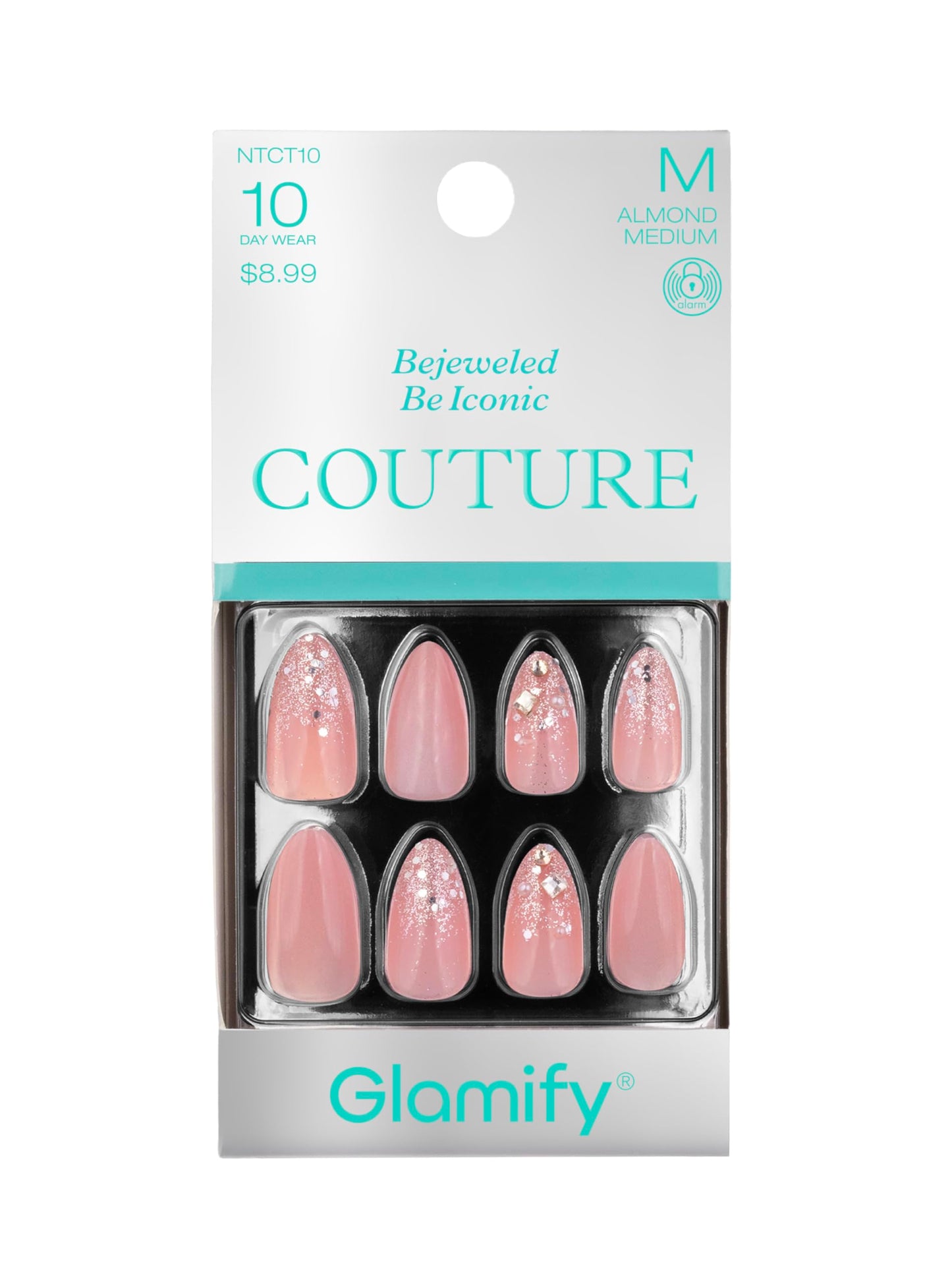 Glamify by Absolute New York Couture Press On Nails - Luxury Rhinestone & Charm Fake Nails, Glossy Reusable Salon Style Acrylic Nails Kit with Glue Beauty & Personal Care Absolute New York