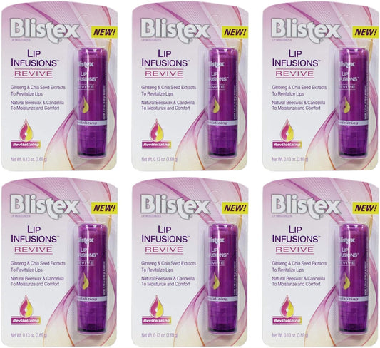 Blistex Lip Infusions Revive Lip Moisturizer 0.13 Ounce (6 Pack)