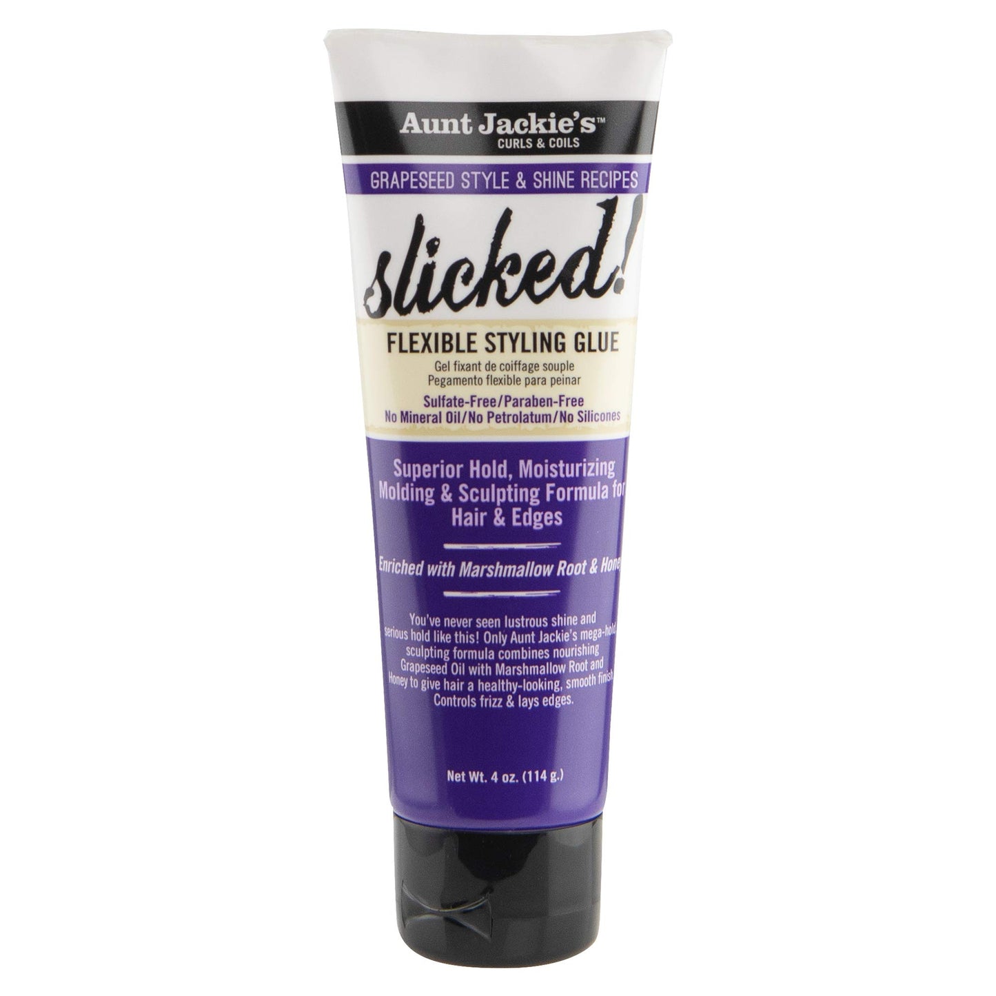 Aunt Jackie's Grapeseed Style and Shine Recipes Slicked Flexible Hair Styling Glue, Superior Hold, 4 Ounce Beauty and Personal Care Aunt Jackie's Default Title