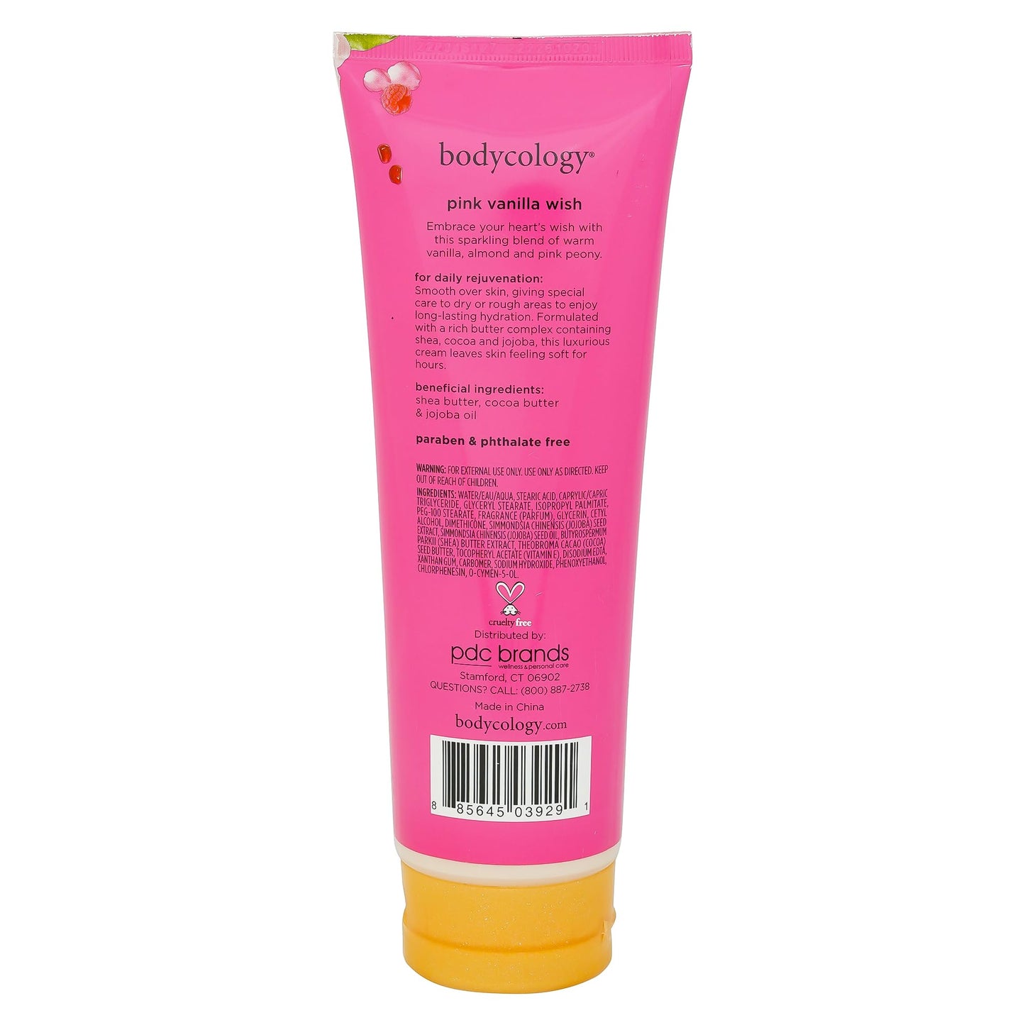 Bodycology Shea Butter Body Cream, Pink Vanilla Wish, 8 oz