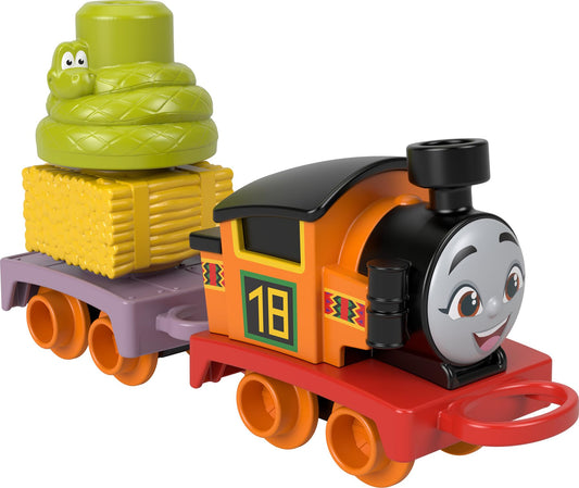 Thomas & Friends Toddler Toy My First Nia Push-Along Train with Stacking Cargo for Kids Ages 18+ Months
