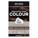 John Frieda Precision Foam Colour, Medium Chestnut Brown 5NBG, Full-coverage Hair Color Kit, Anti-Fade Gray Coverage, Deep Color Saturation Hair Dye