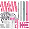 Gel Nail Polish Remover Tools Kit Acetone Acrylic Nails Tool Sets, With Nail Clips, Wipes, Cutter, Pump, Nail Buffer Shiner Files, Brush