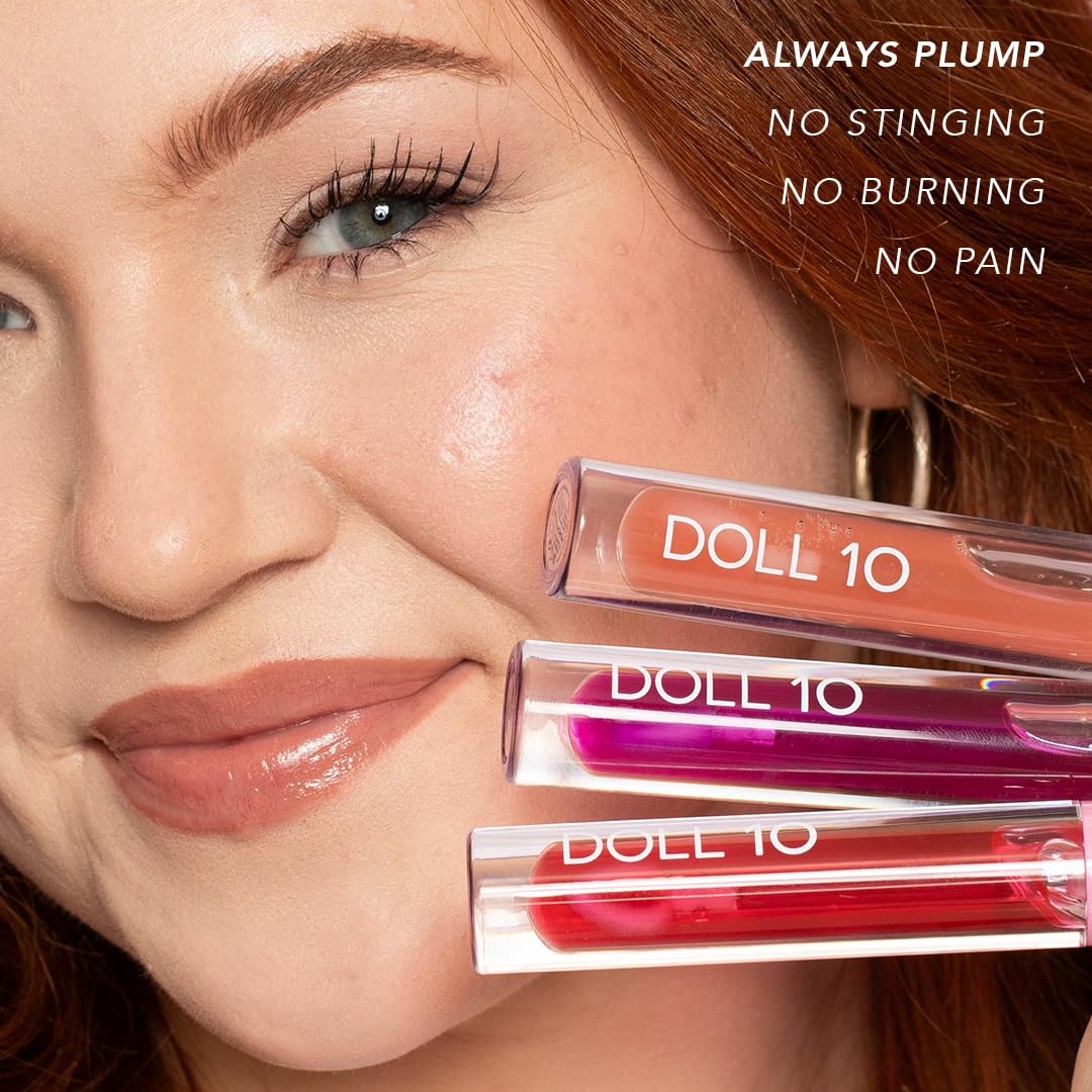 DOLL 10 - Plumping Lip Oil with Arnica and Peptides (Peach Bellini, 0.11 fl oz)