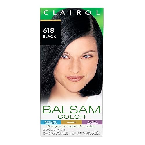 Clairol Balsam Permanent Hair Dye, 618 Black Hair Color, Pack of 1