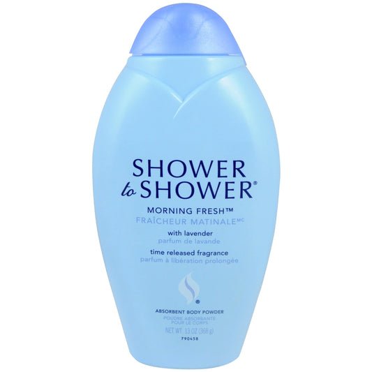 Shower to Shower Morning Fresh Body Powder with Lavender for Men & Women, Talc Free, Sweat Absorbing, Prevents Chafing & Odor, Deodorizing All Over