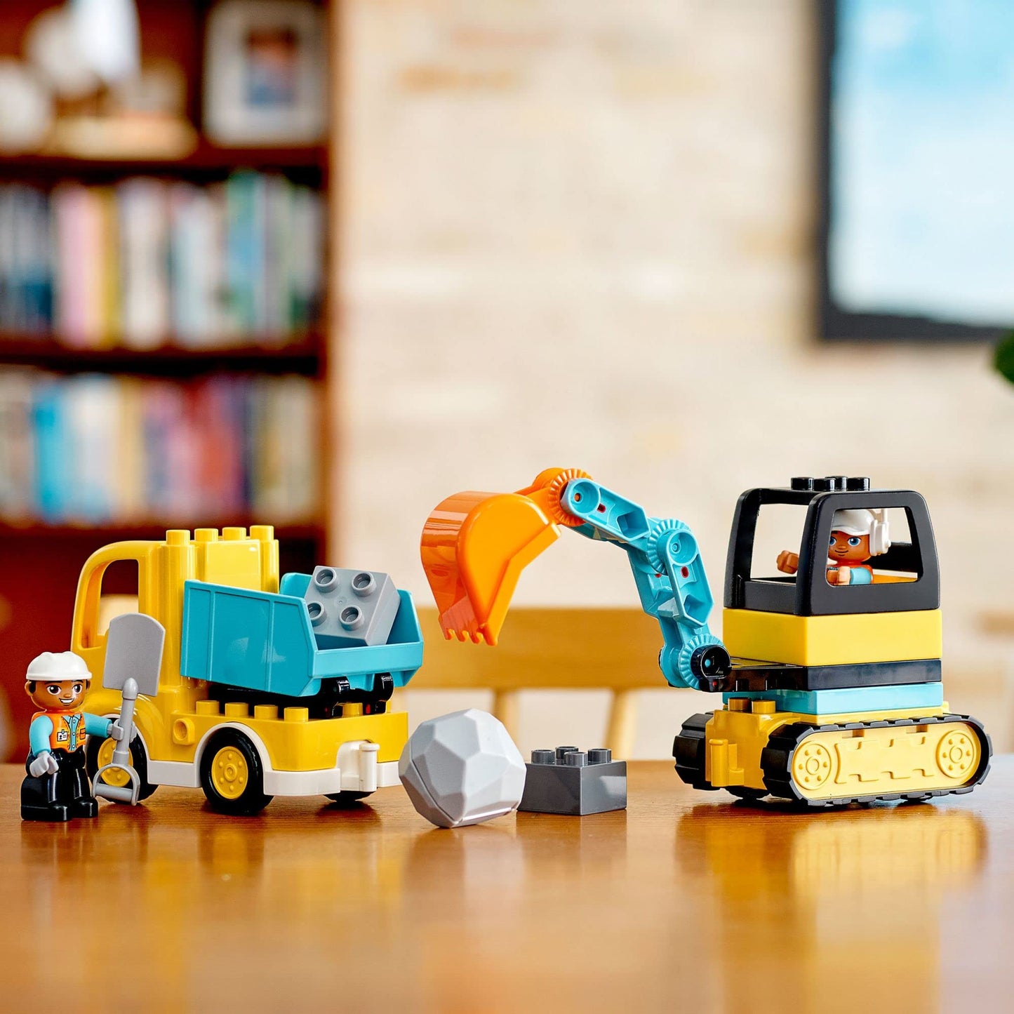 LEGO DUPLO Town Truck & Tracked Excavator 10931, Preschool Construction Toy, Learning Building Blocks Gift for Toddlers Boys & Girls Ages 2-3