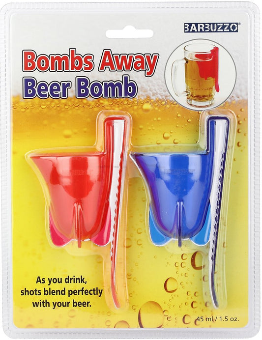 Barbuzzo Bombs Away Beer Bomb, Red/Blue