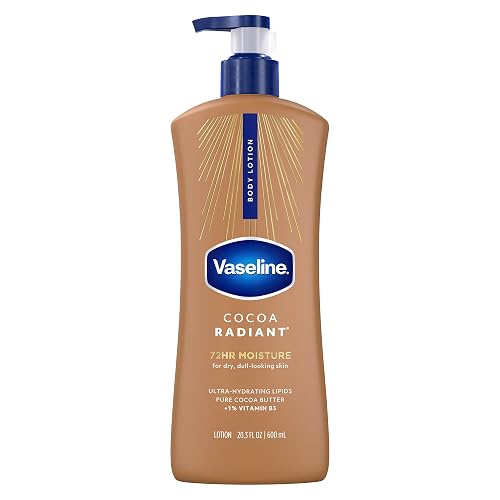 Vaseline Cocoa Radiant Body Lotion Cocoa Radiant for Dry Skin Lotion Made with Ultra-Hydrating Lipids and Pure Cocoa Butter for a Long-Lasting