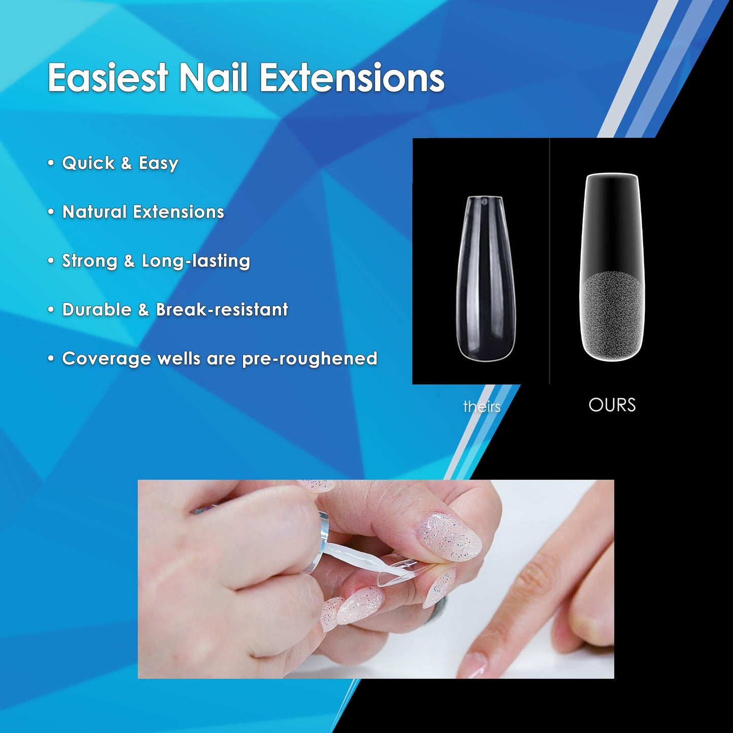 Soft Gel Tips Ultra Clear Pre-Roughened 550 pcs (Long Coffin) Beauty & Personal Care KUPA