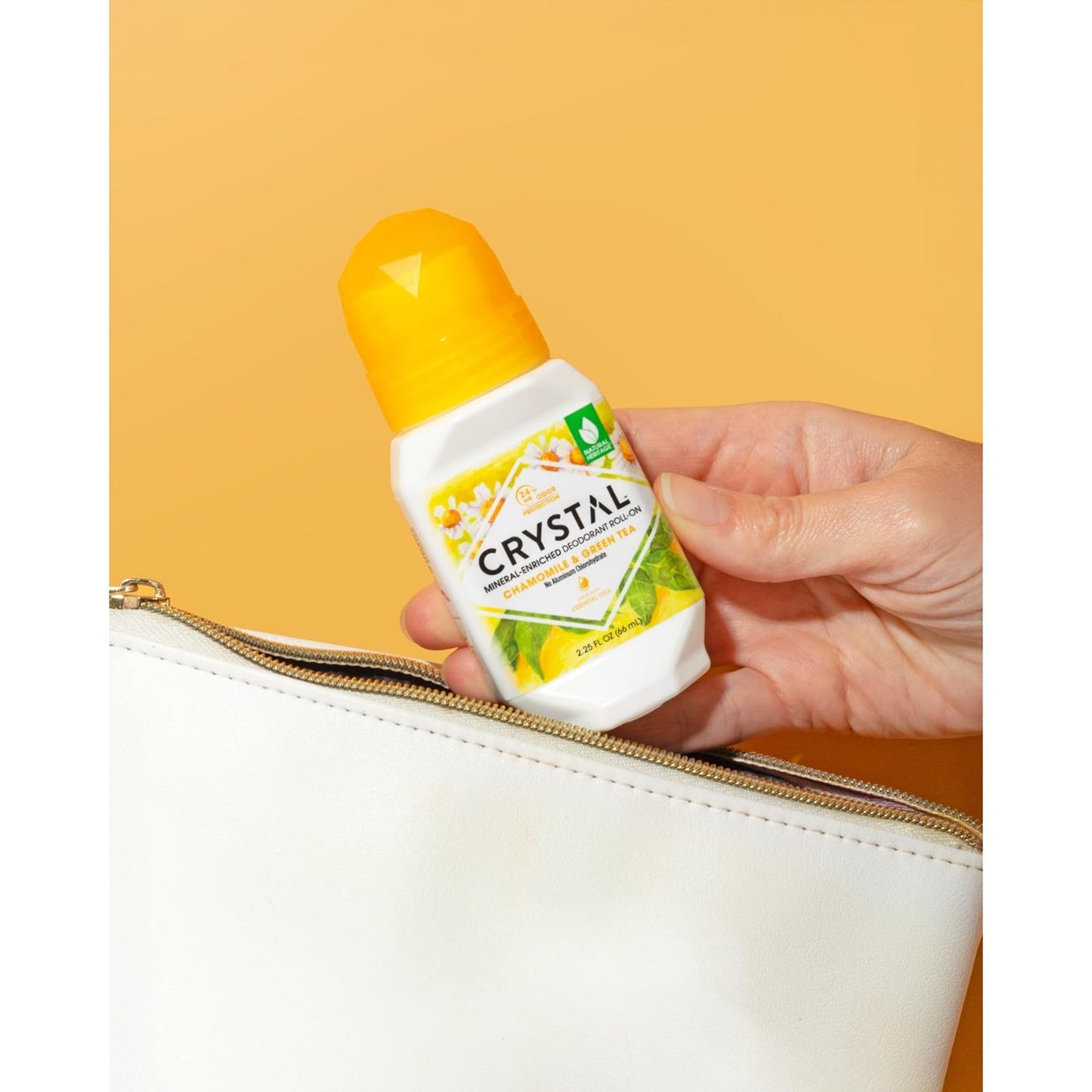 Crystal Deodorant Essence Roll-On 2.25 Ounce Chamomile/Green Tea (66ml) (6 Pack) Beauty and Personal Care Crystal Essence