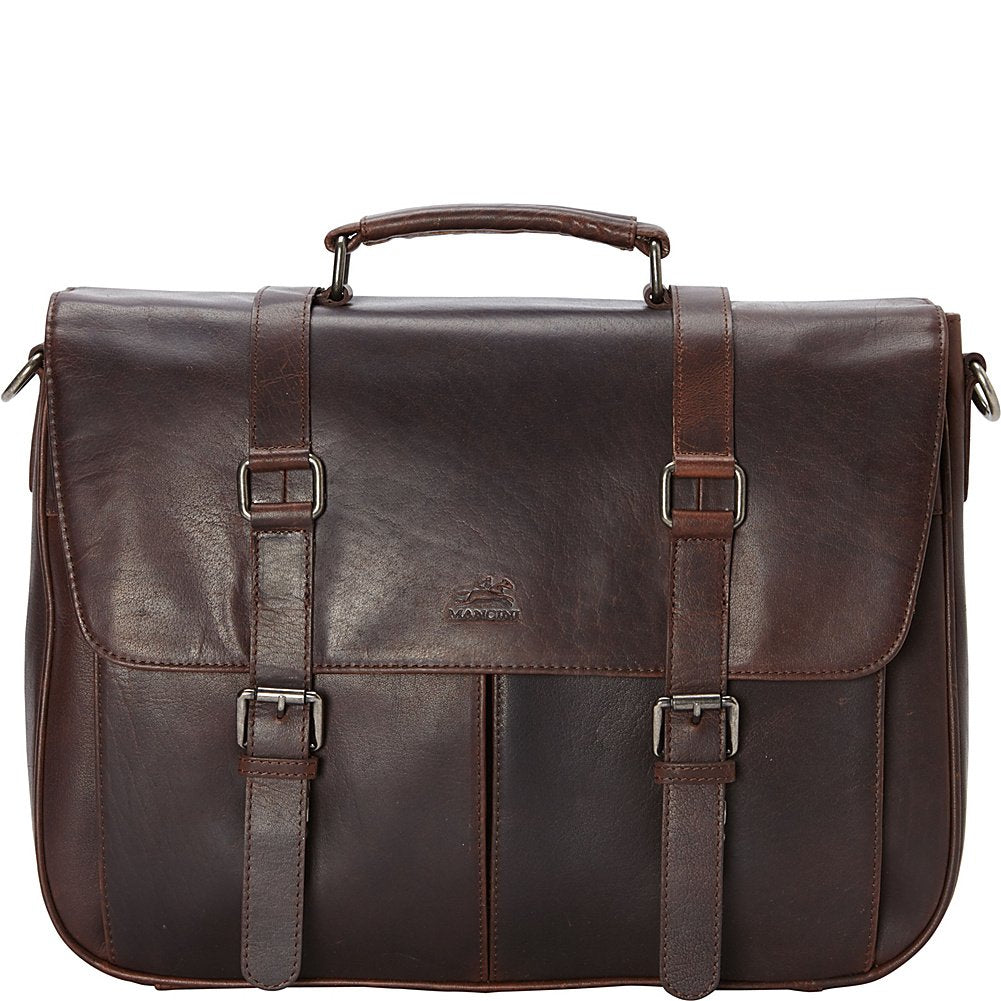Mancini Leather Goods Single Compartment 15" Laptop Briefcase with RFID Secure