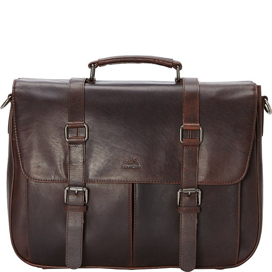 Mancini Leather Goods Single Compartment 15" Laptop Briefcase with RFID Secure