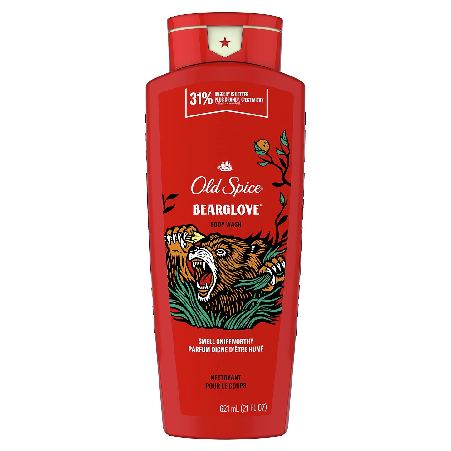Old Spice Body Wash for Men, Wild Collection Bear Glove Scent, 21 Fl Oz (Pack Of 4)