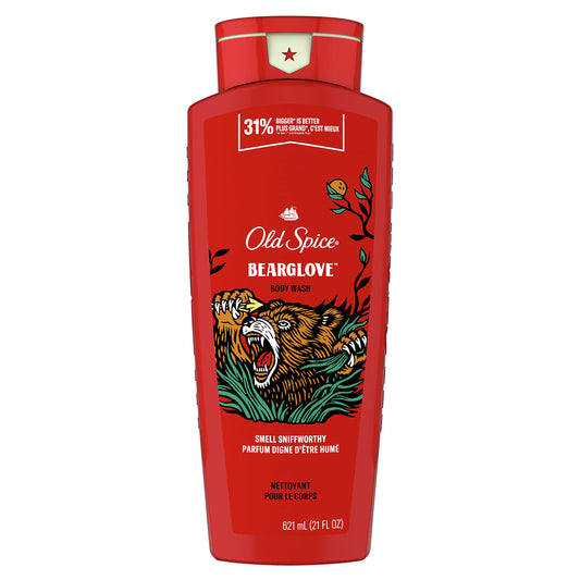 Old Spice Body Wash for Men, Wild Collection Bear Glove Scent, 21 Fl Oz (Pack Of 4)