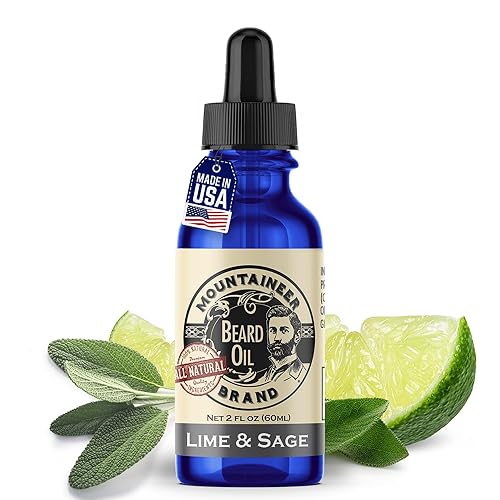Mountaineer Brand Natural Beard Oil with Lime & Sage Scent | Made in West Virgina | Hydrates, Moisturises, Softens & Conditions for Beard Growth |