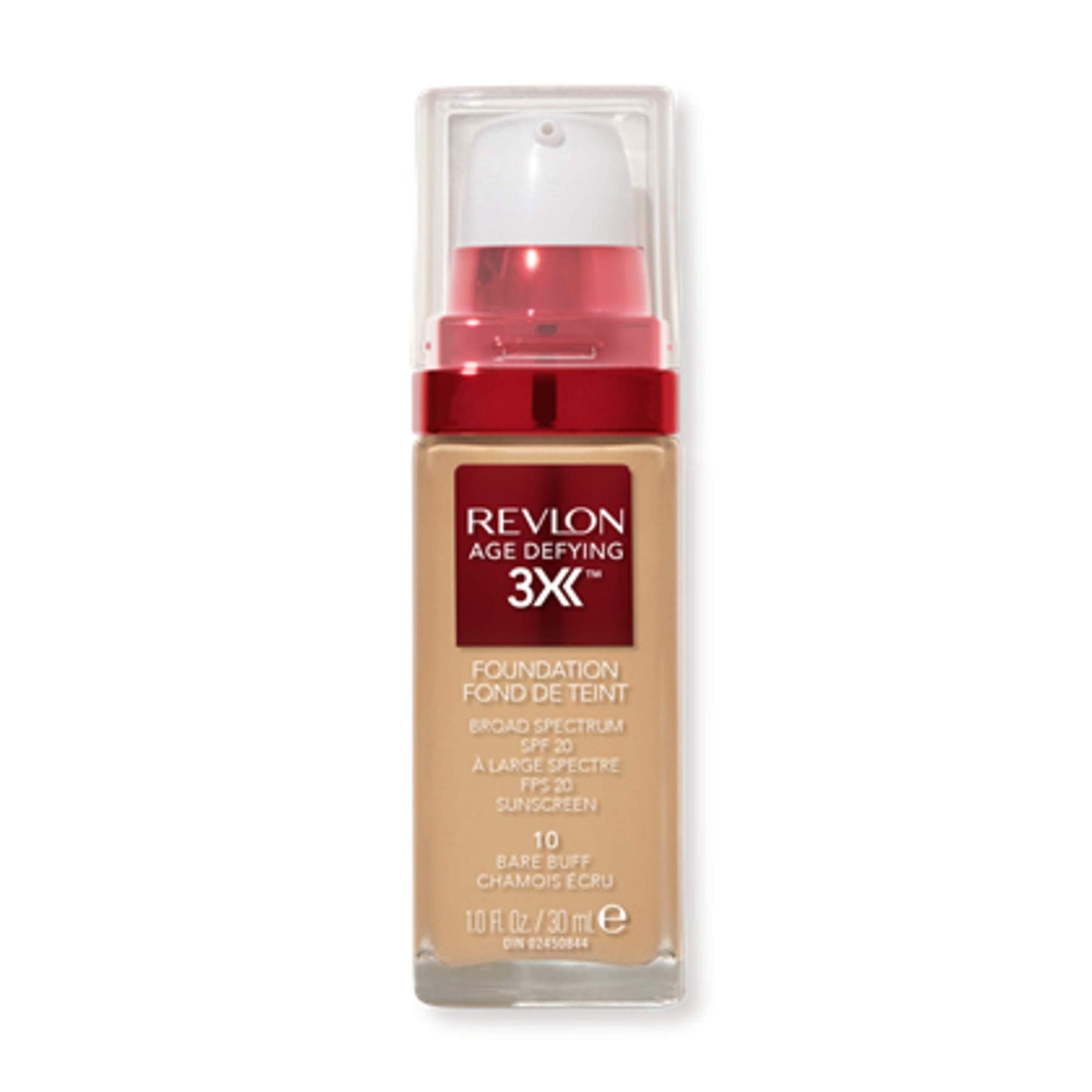 Revlon Liquid Foundation, Age Defying 3XFace Makeup, Anti-Aging and Firming Formula, SPF 20, Longwear Medium Buildable Coverage with Natural Finish