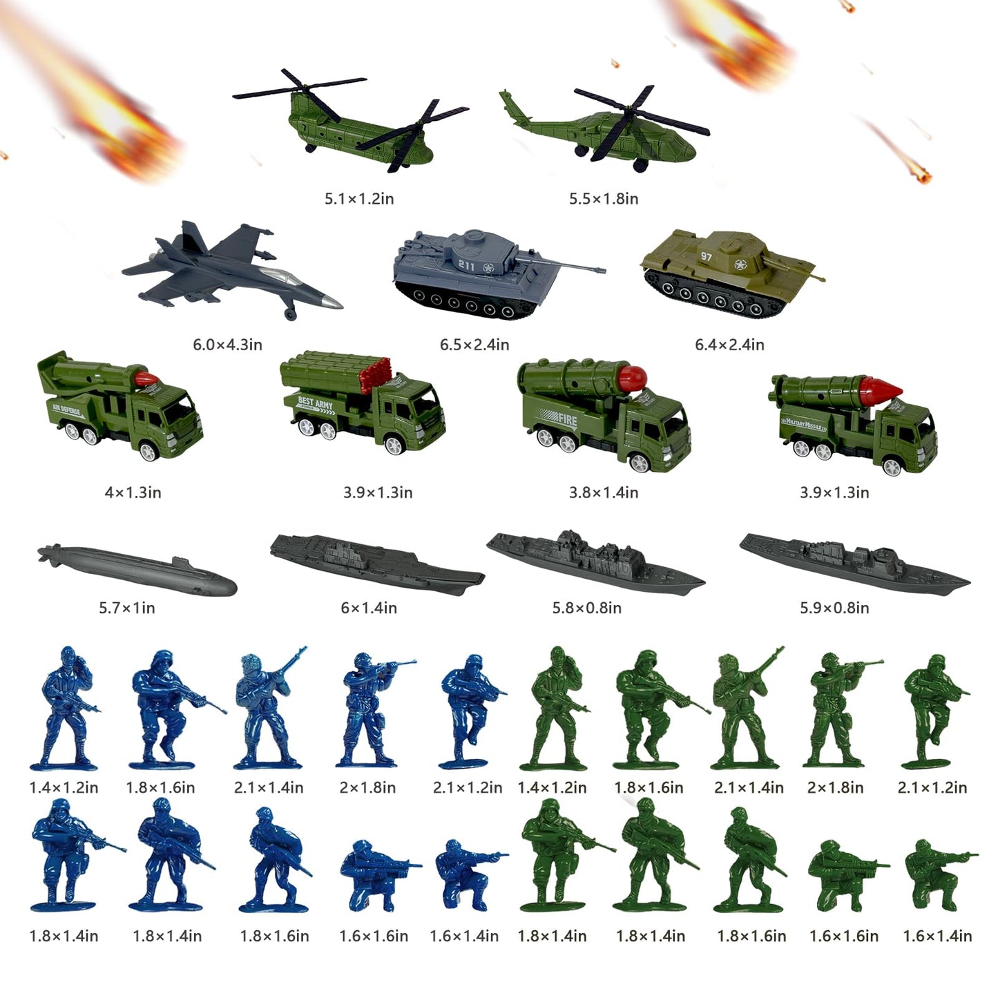 TALGIC Army Men Playset – Large Military Toy Set with Soldiers, Battle Mat, Weapons & Gear Accessories, Combat Toys for Boys Ages 4–12