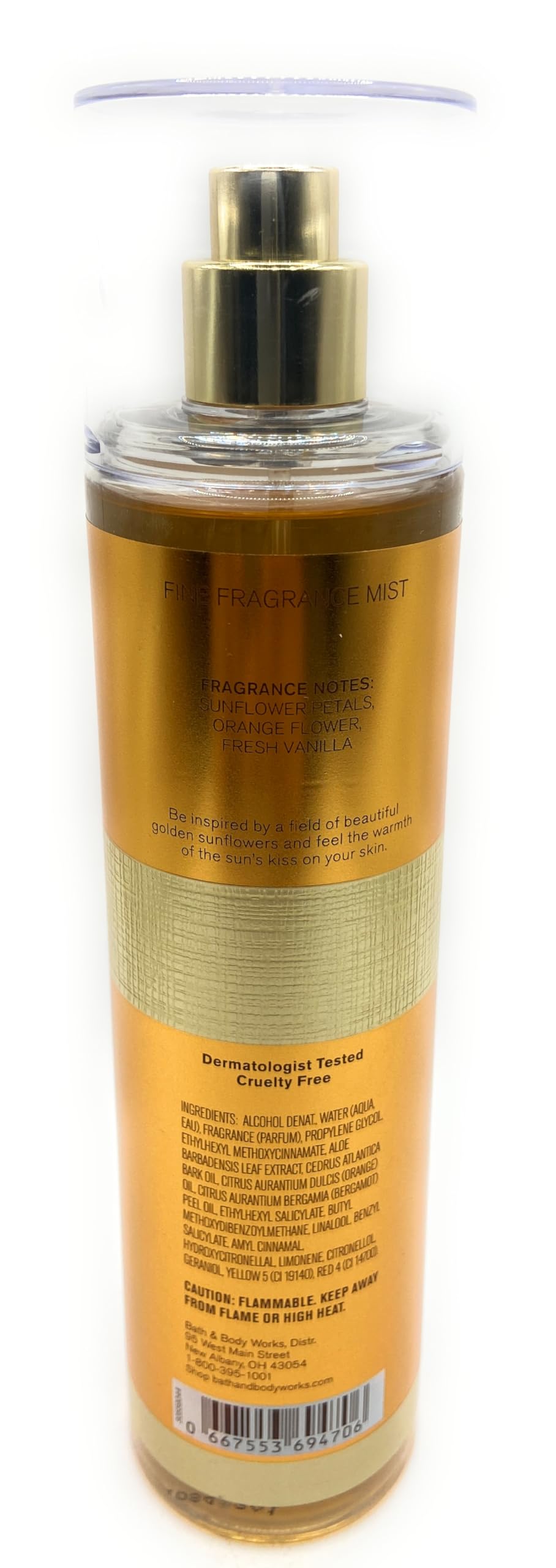 Bath and Body Works Golden Sunflower Fine Fragrance Mist 8 Fluid Ounce Spray