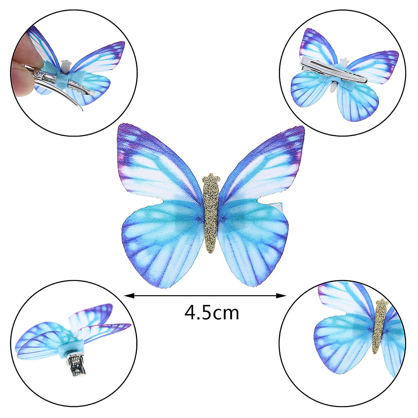 LOCOLO 18Pcs Hair Clips Butterfly Hair Clips Butterfly Snap Clips Barrettes for Toddlers Baby Girl and Women