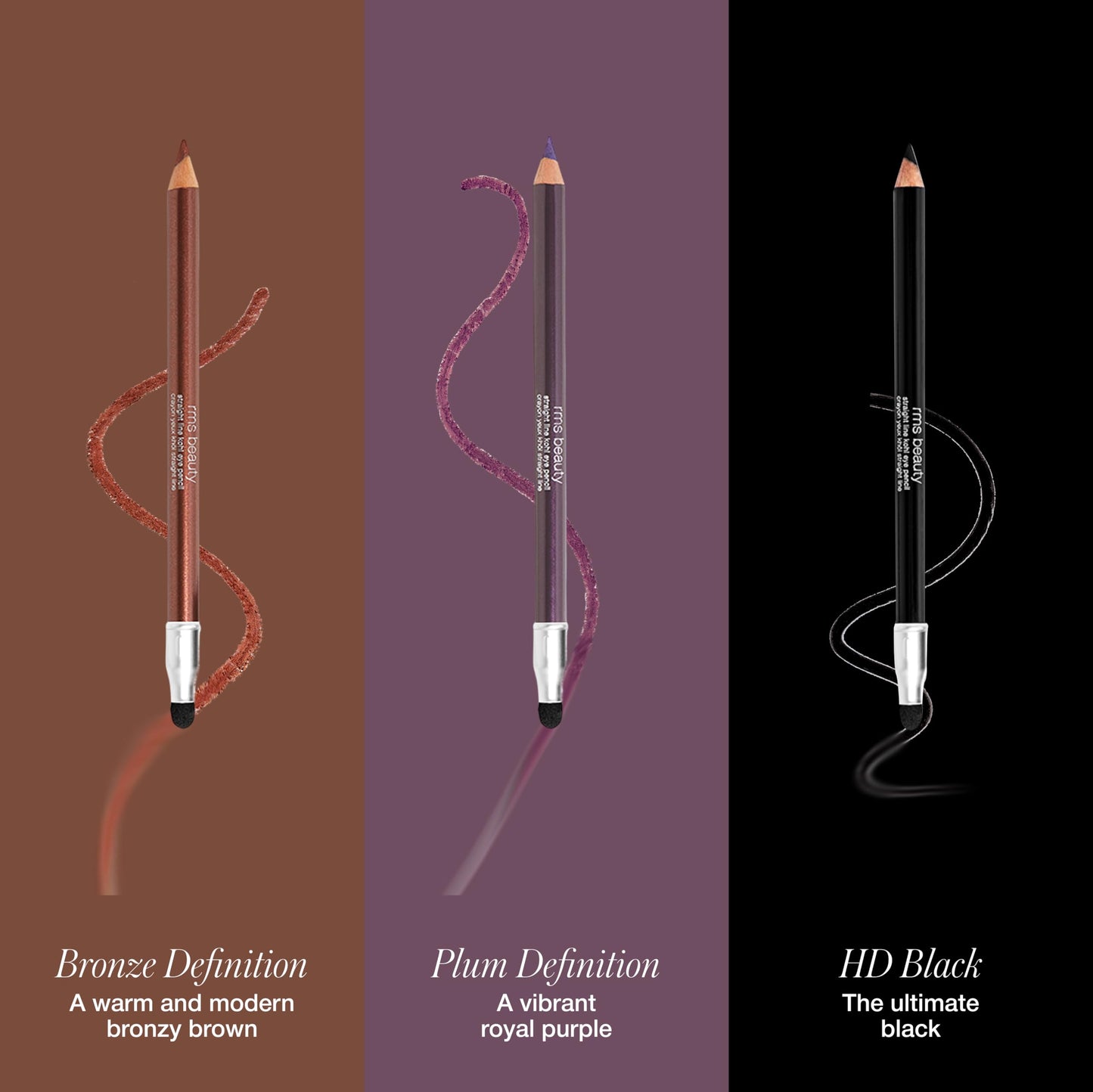 RMS Beauty Straight Line Kohl Eye Pencil - Waterproof, Creamy, Long-Lasting, Smudge-Proof, Intense Rich Color, Natural Ingredients, Twist-Up, 0.04 oz