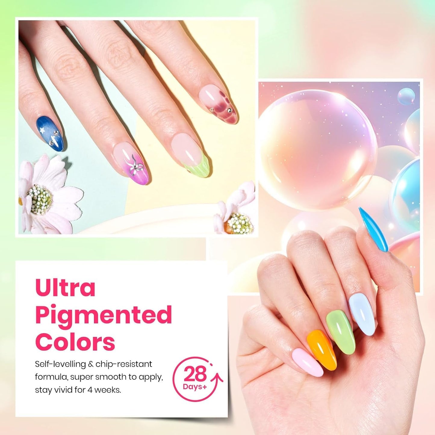 Beetles Gel Nail Polish Set - Fourfold Grace Collection, 25 Colors Baby Blue Biush Pink Gel Polish Set Fall Colors with Base Top Coat Soak off UV Gel Beauty and Personal Care beetles Gel Polish