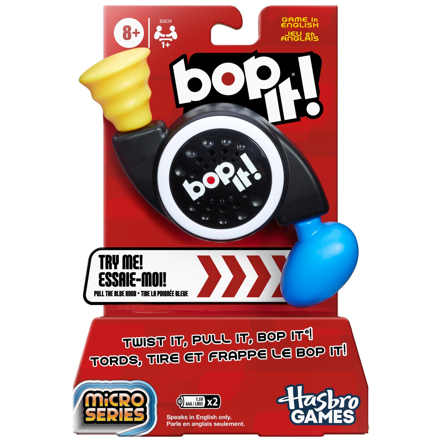 Hasbro Gaming Bop It! Micro Series Electronic Game for 1 or More Players, Classic Bop It! Gameplay in a Compact Size, Fun Party Game for Kids Ages 8+