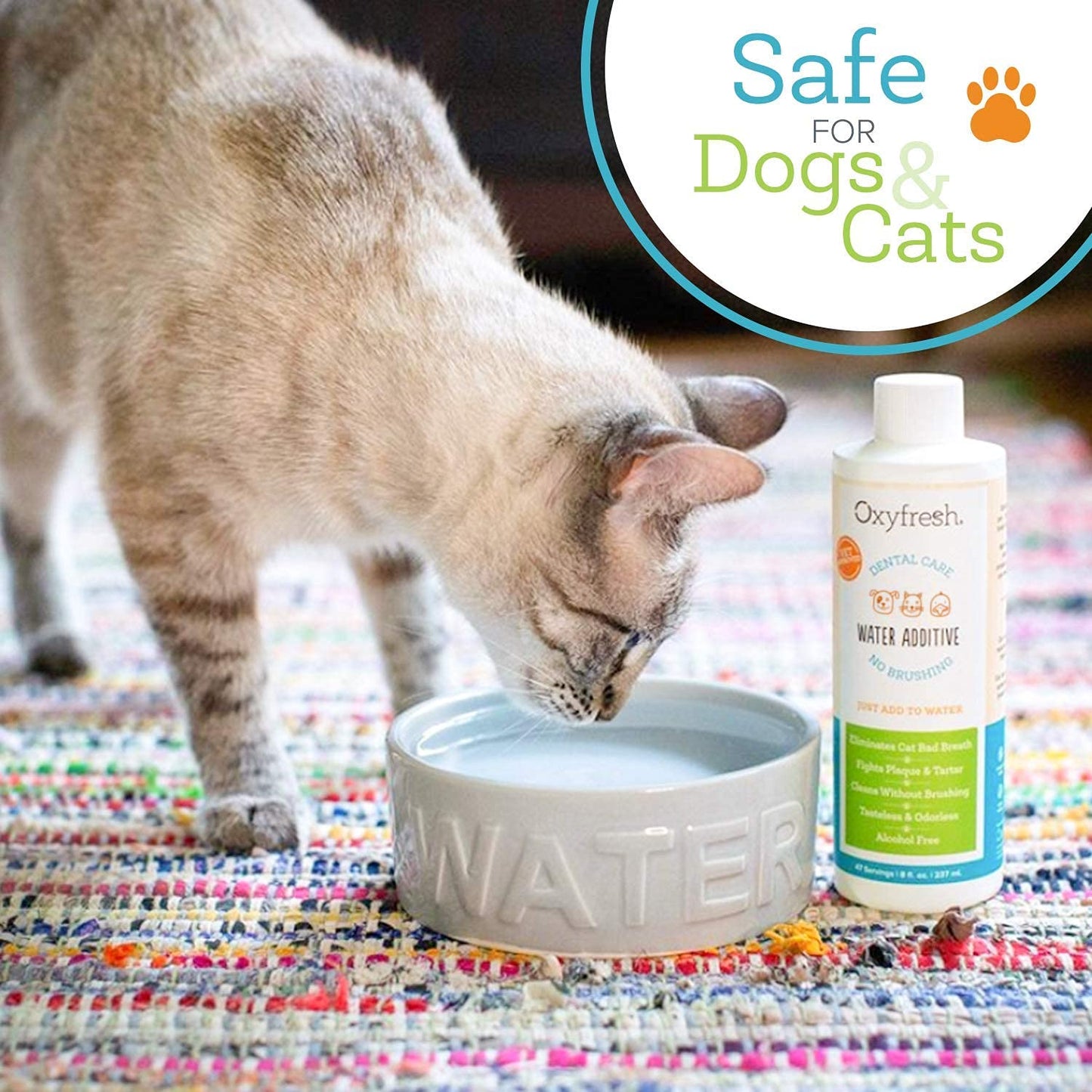 Oxyfresh Pet Dental Water Additive – Eliminates Bad Breath, Fights Plaque & Tartar – Vet Recommended for Dogs & Cats, 16 oz