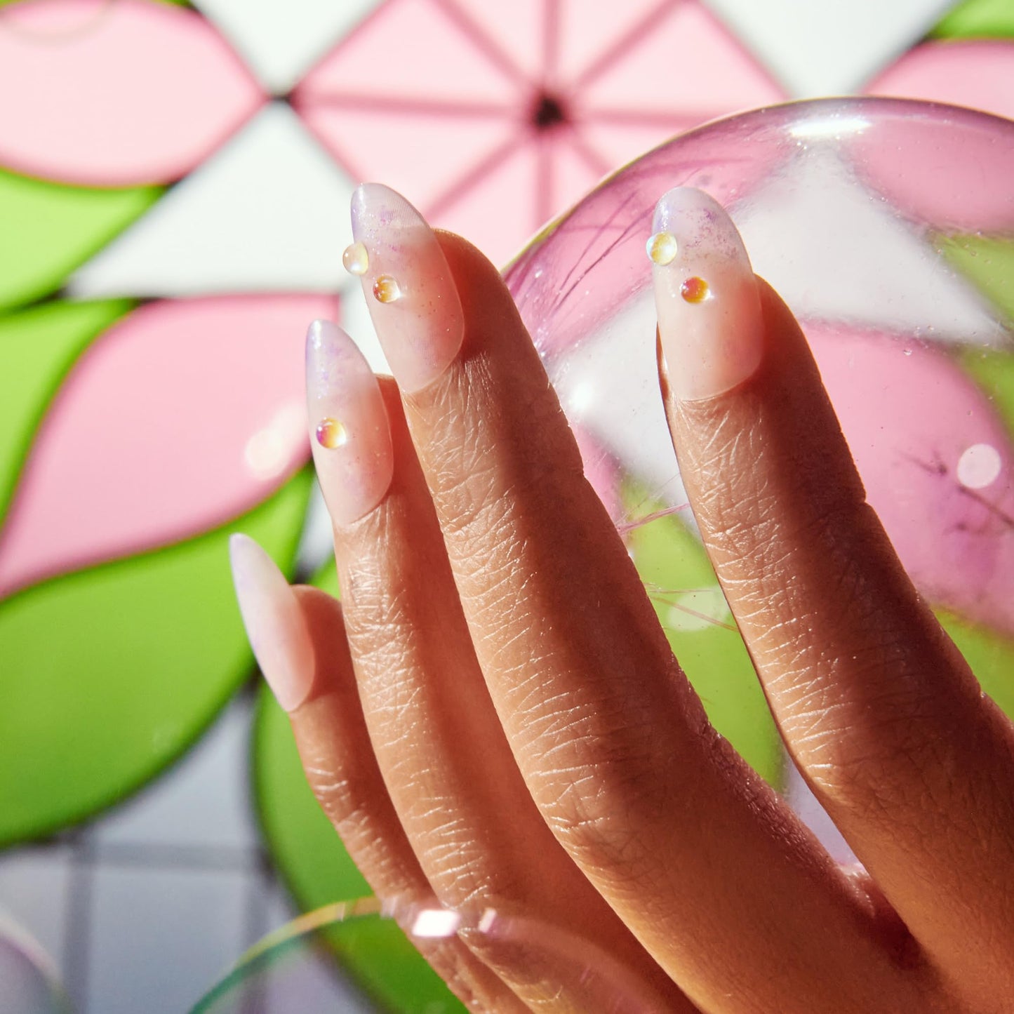 KISS X WICKED: FOR GOOD Press On Nails, ‘Bubble Of Brilliance’, Purple, Medium Oval, Waterproof, Chip Proof, Smudge Proof, 28 Fake Nails, Pink Gel Beauty & Personal Care KISS