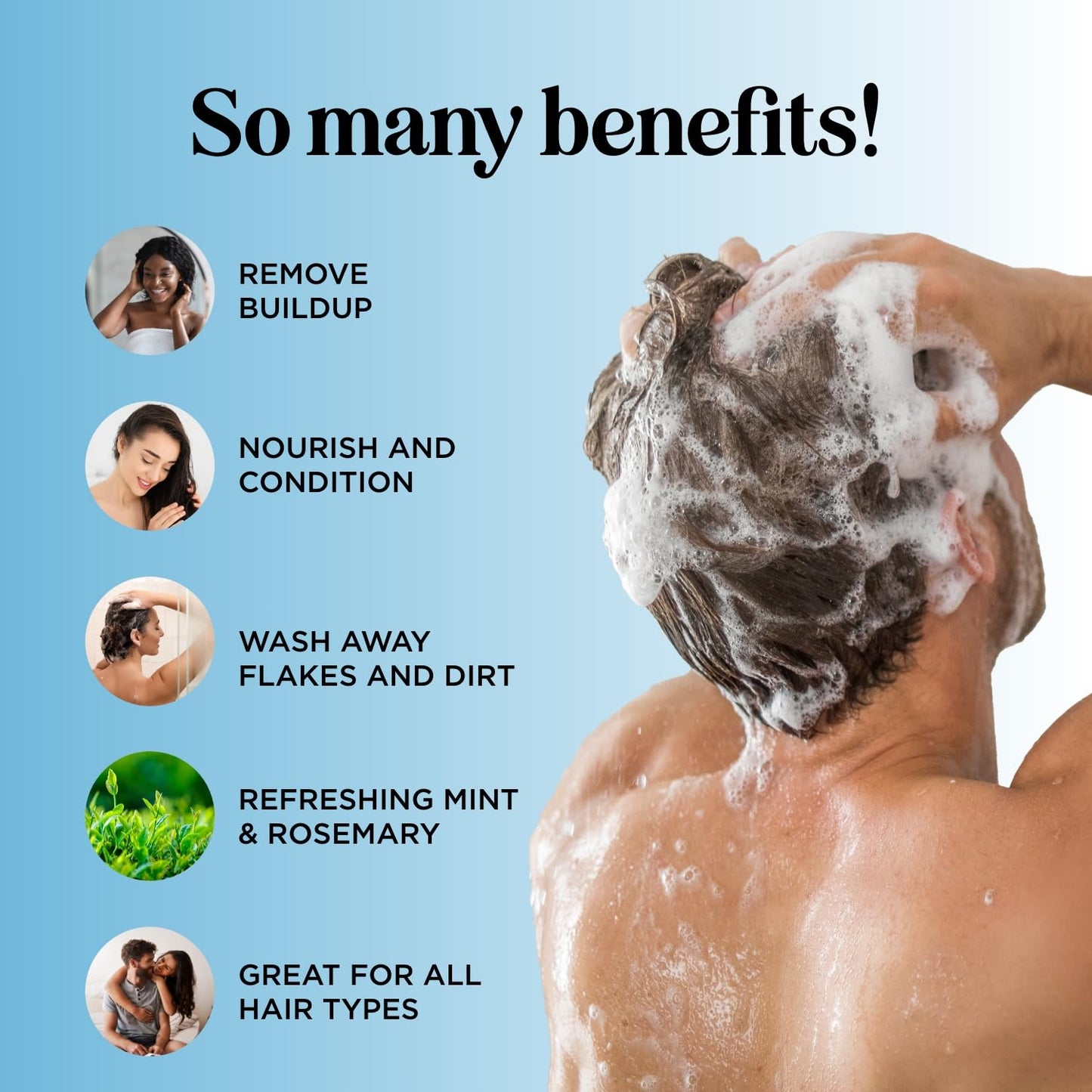 Tea Tree Mint Shampoo and Conditioner - Tea Tree Rosemary Mint Shampoo and Conditioner Set Sulfate Free for Daily Clarifying and Dry Scalp Care