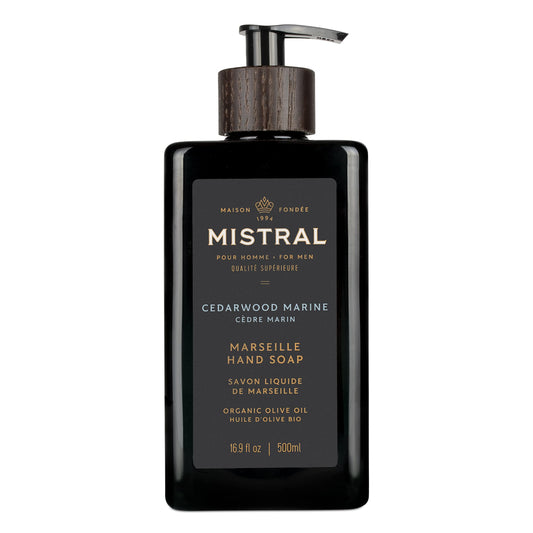 Mistral Cedarwood Marine Liquid Hand Soap for Men | Luxury Moisturizing Handsoap with Organic Olive Oil, Glycerin and Coconut Oil | Rich Lather | Beauty & Personal Care Mistral