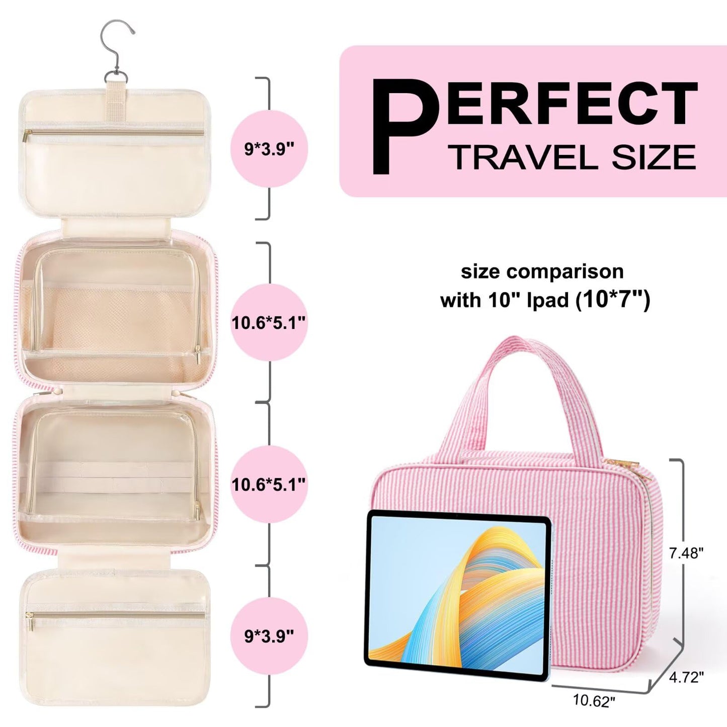 TOPEAST Travel Hanging Toiletry Bag & Makeup Bag for Women Girls Kids Gifts Beauty and Personal Care TOPEAST