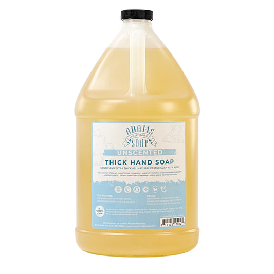 Adams Handmade Soap Thick Organic Castile Liquid Hand Soap 1 Gallon Refill- Unscented Beauty & Personal Care Adams Handmade Soap