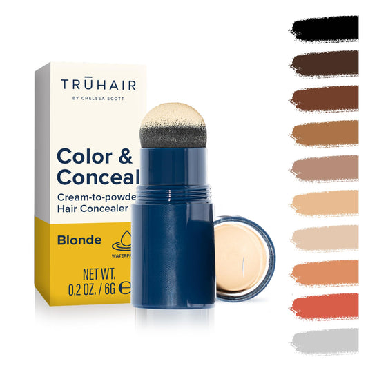 TRUHAIR Color & Conceal Waterproof Root Touch Up - Hair Cover Up for Gray Coverage and Hairline Filling - 11 Colors Available (Blonde)