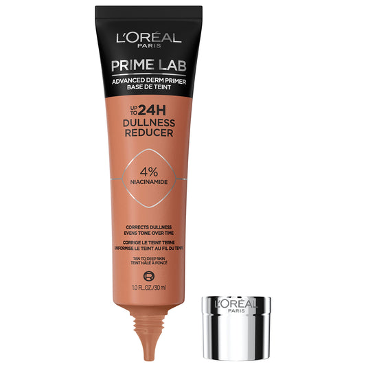 L'Oreal Paris Prime Lab Up to 24H Dullness Reducer, Face Primer Infused with Niacinamide to Reduce Face Dullness and Extend Makeup Wear, 1.01 Fl Oz