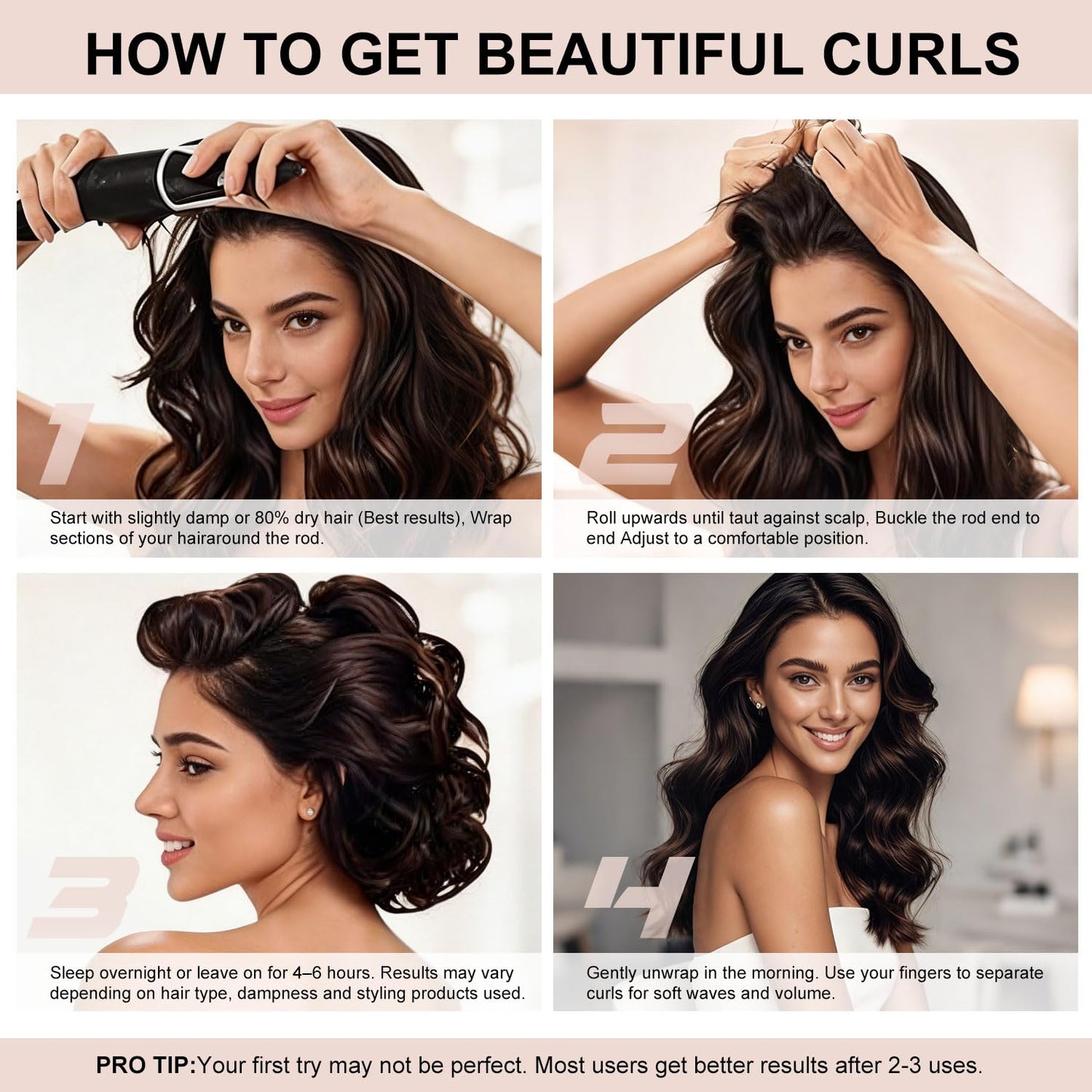 Togayu Heatless Curls Overnight Hair Care Set - Jumbo Velvet Hair Curlers Beauty and Personal Care Togayu