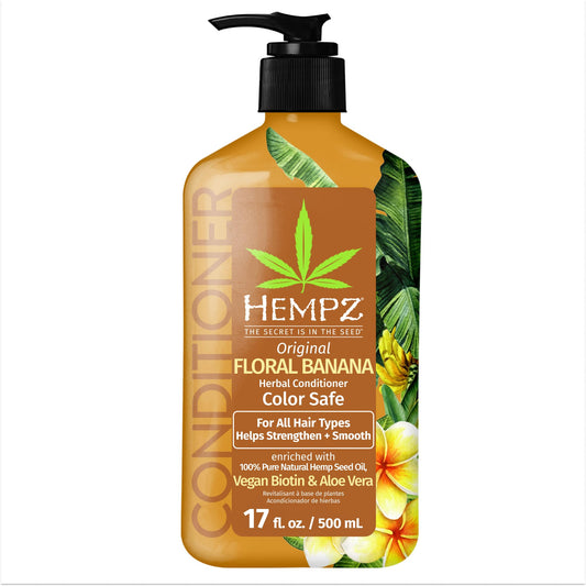 Hempz Biotin Conditioner - Original Light Floral & Banana - For Growth & Strengthening of Dry, Damaged and Color Treated Hair, Hydrating, Softening Beauty & Personal Care Hempz