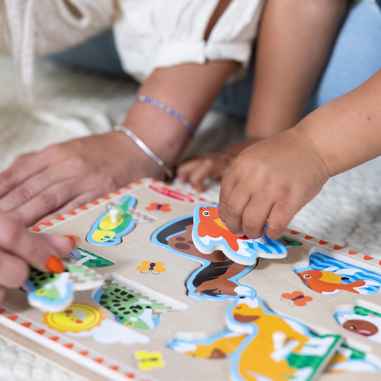 Melissa & Doug Pets Sound Puzzle - Wooden Peg Puzzle With Sound Effects (8 pcs)
