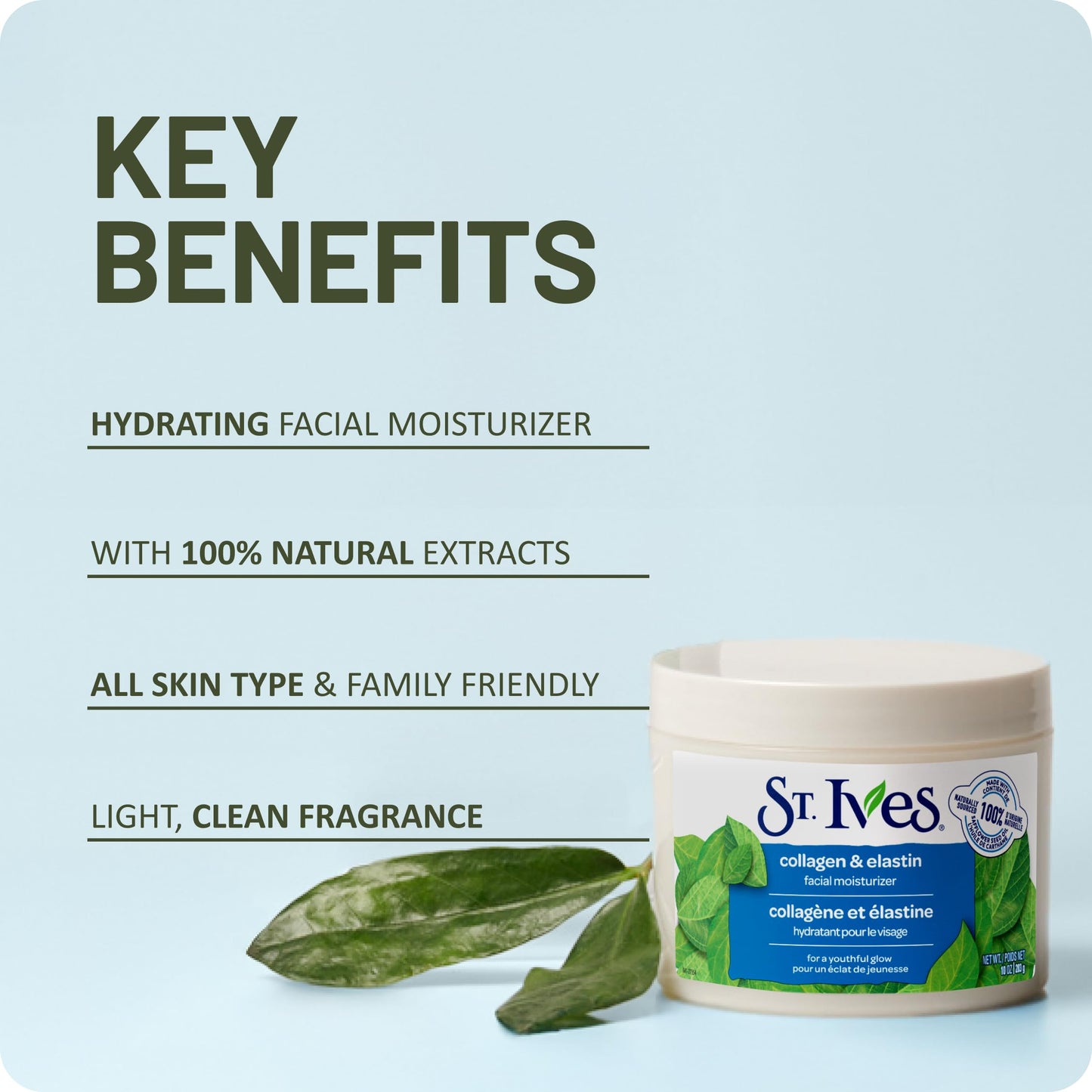 St. Ives Renewing Collagen & Elastin Face Moisturizer, Daily Hydrating Cream with 100% Natural Safflower Seed Oil for Smooth, Youthful Skin, 10 oz Beauty and Personal Care St. Ives