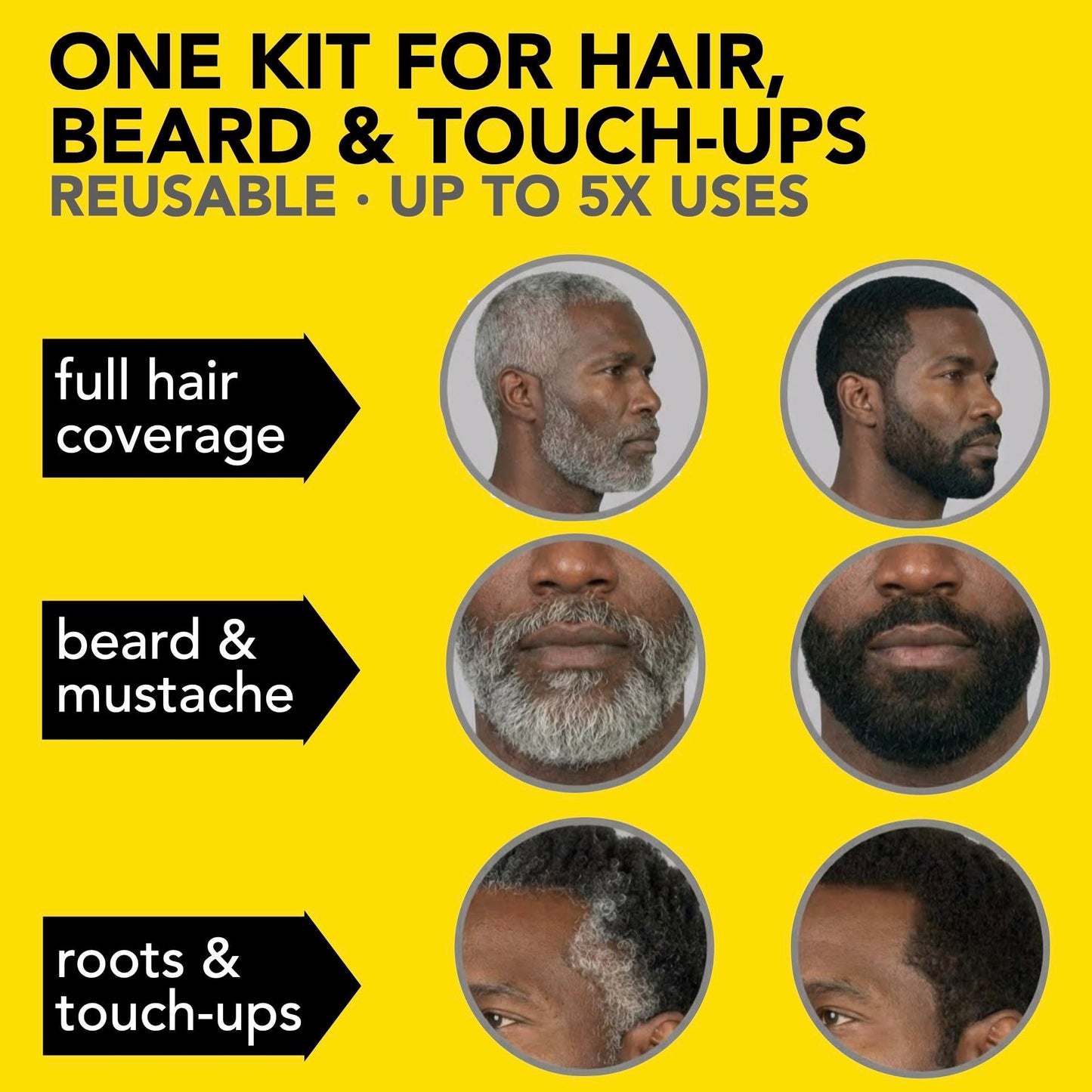 Reusable Hair & Beard Dye for Black Men - Dark Brown 3.1 | Up to 5 Uses, 7 Minutes | Natural Gray Coverage, No-Drip Cream with SkinArmour® - Cleverman