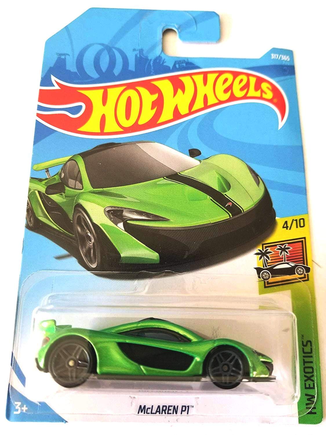 Hot Wheels 2018 50th Anniversary HW Exotics McLaren P1 317/365, Green Long card